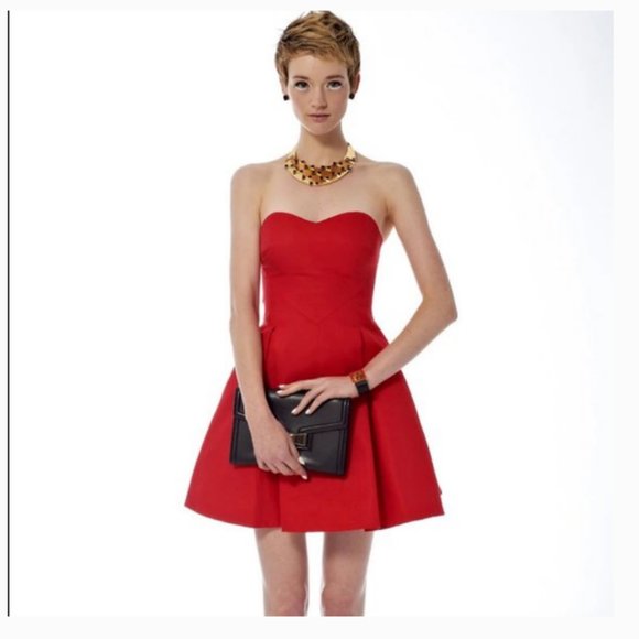 kate spade madison ave heart red dress 4 nwt